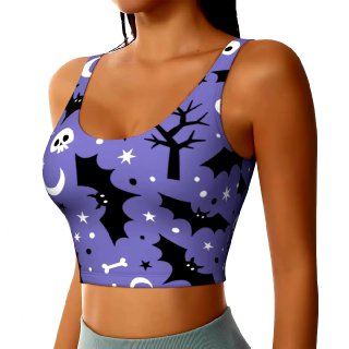 Halloween Bat & Skull Sports Top