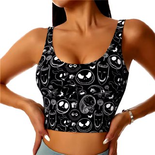 Skellington Halloween Gym Crop Top