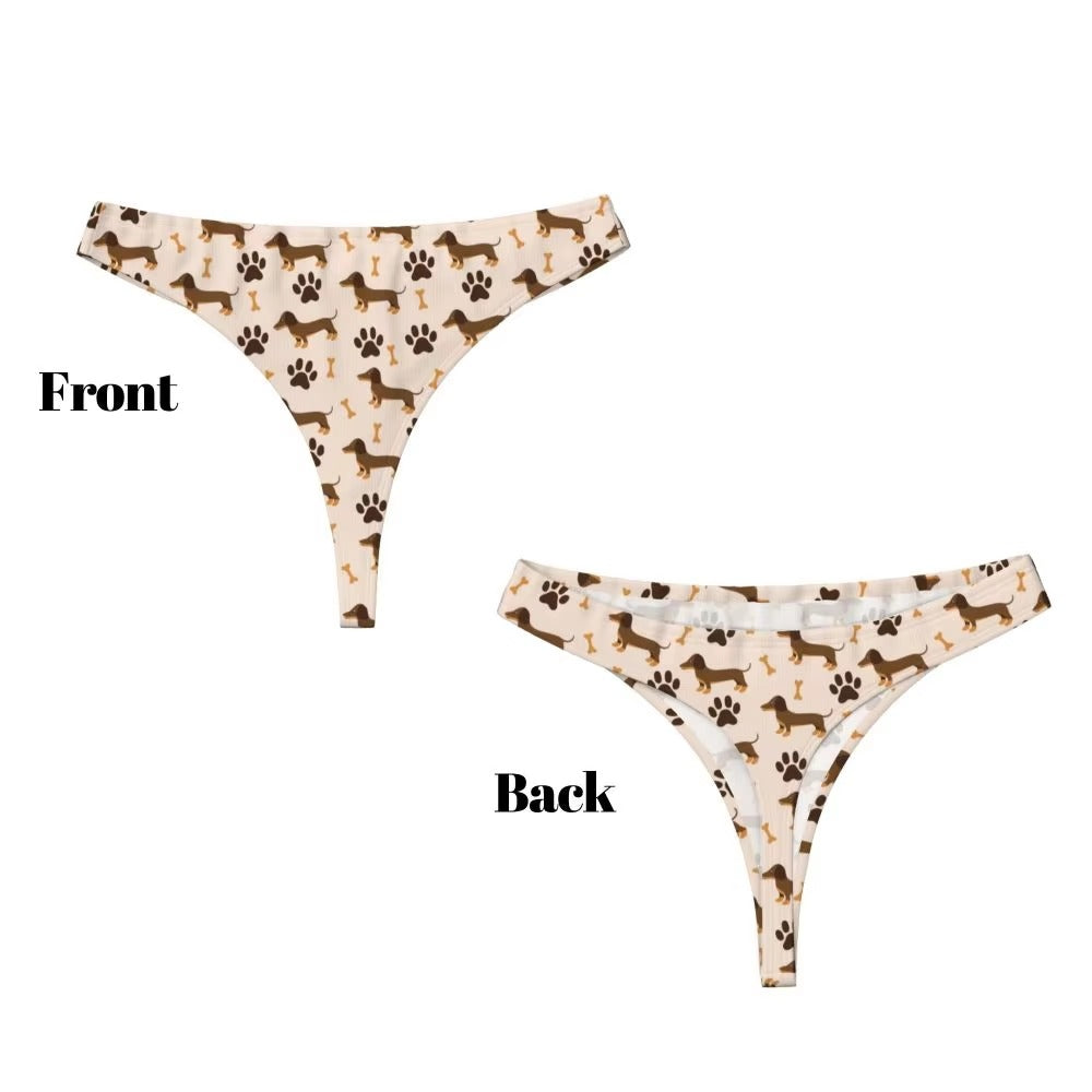 Dog Print Thong