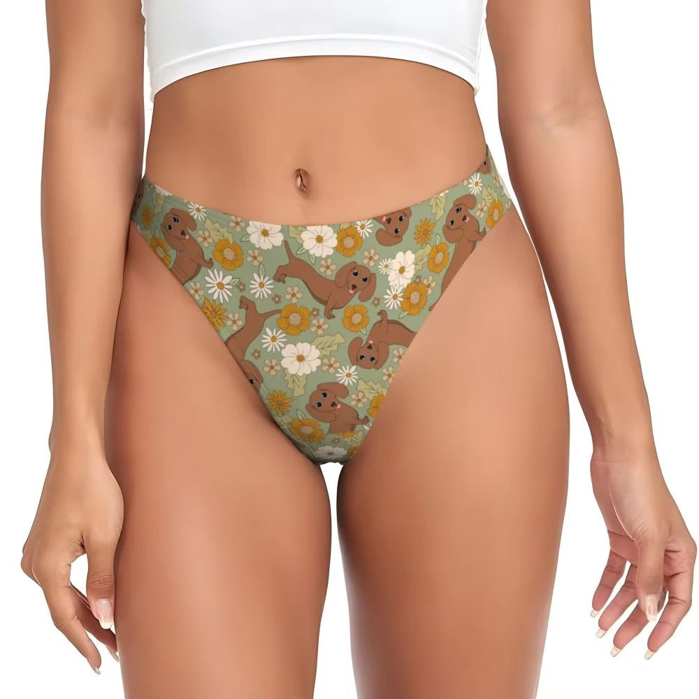 Floral Dog Thong