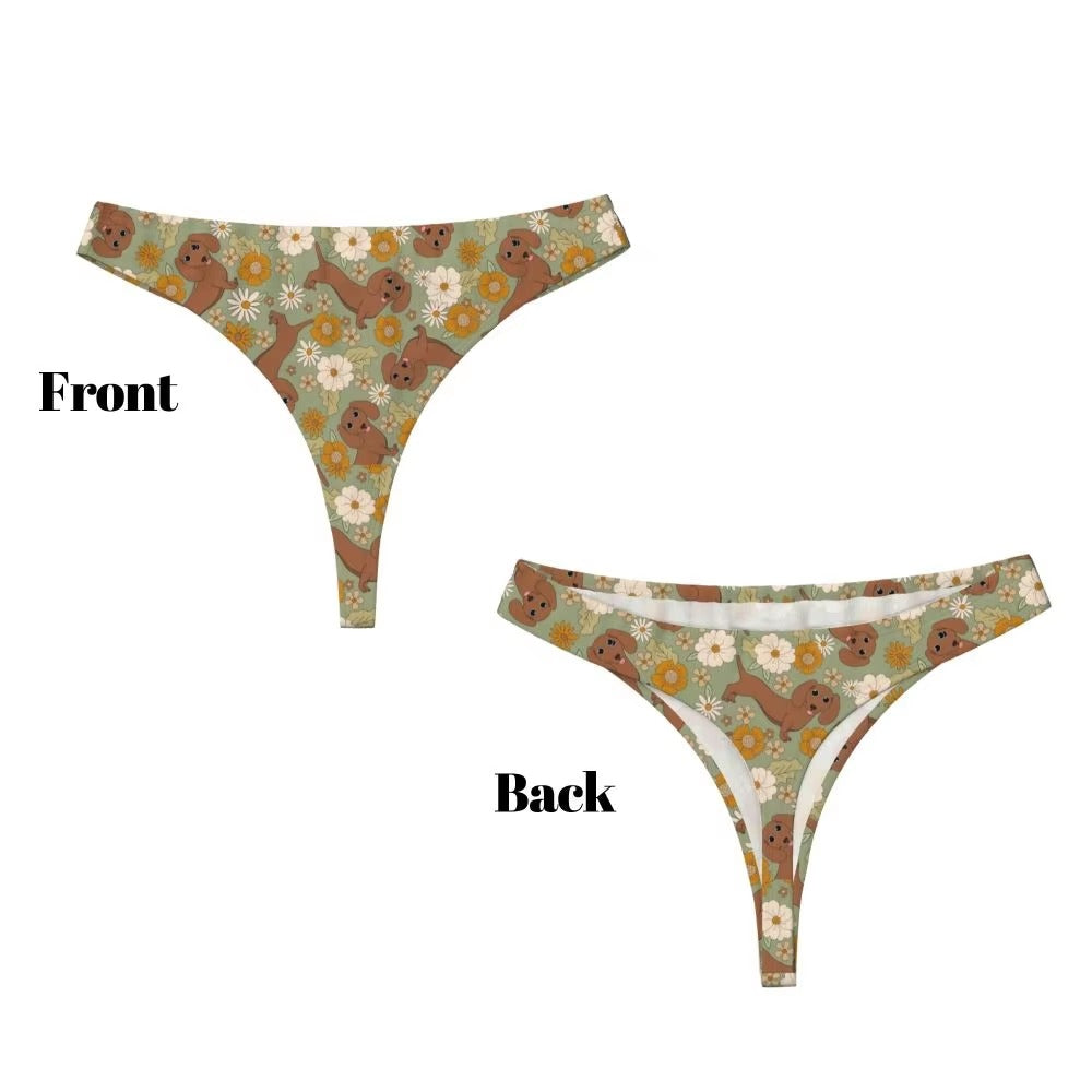 Floral Dog Thong